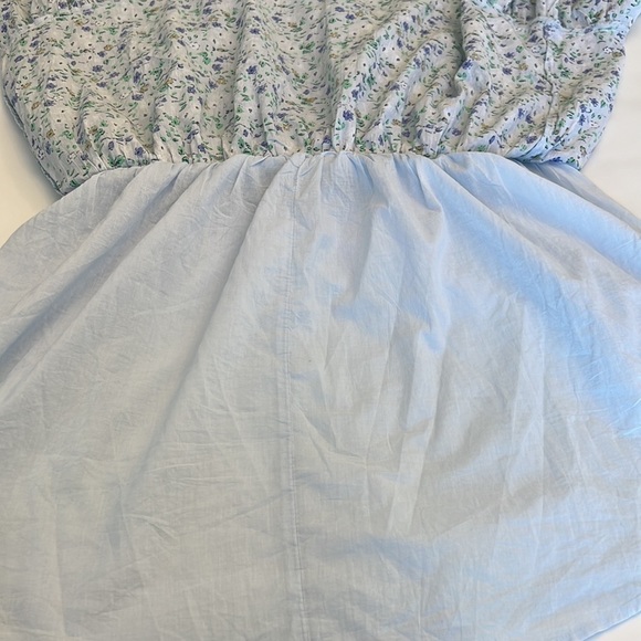 AERIE floral cotton dress backless halter size XL elastic waist ruffle hem - Picture 10 of 16